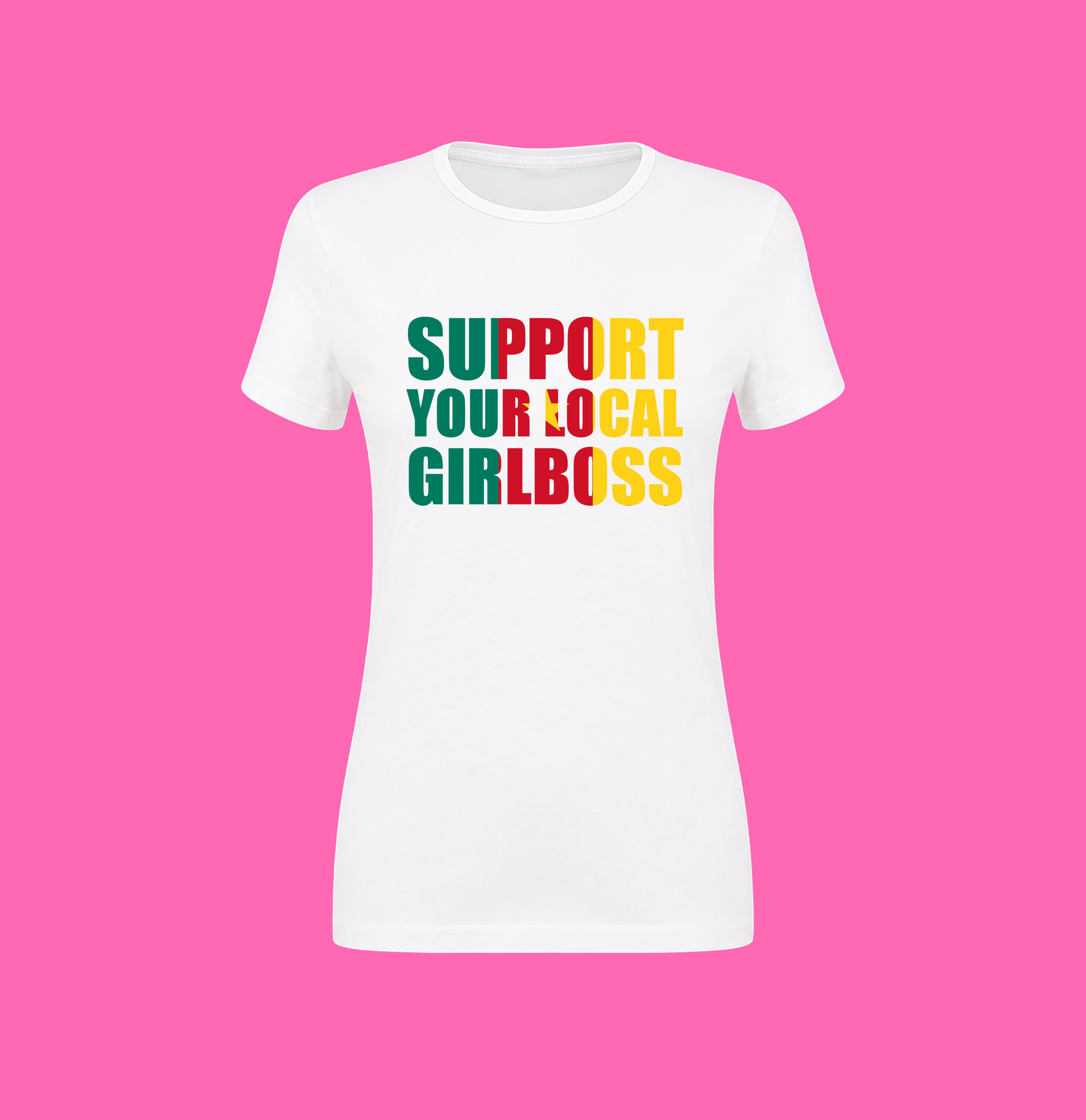 SUPPORT YOUR LOCAL GIRLBOSS FLAG WHITE TEE