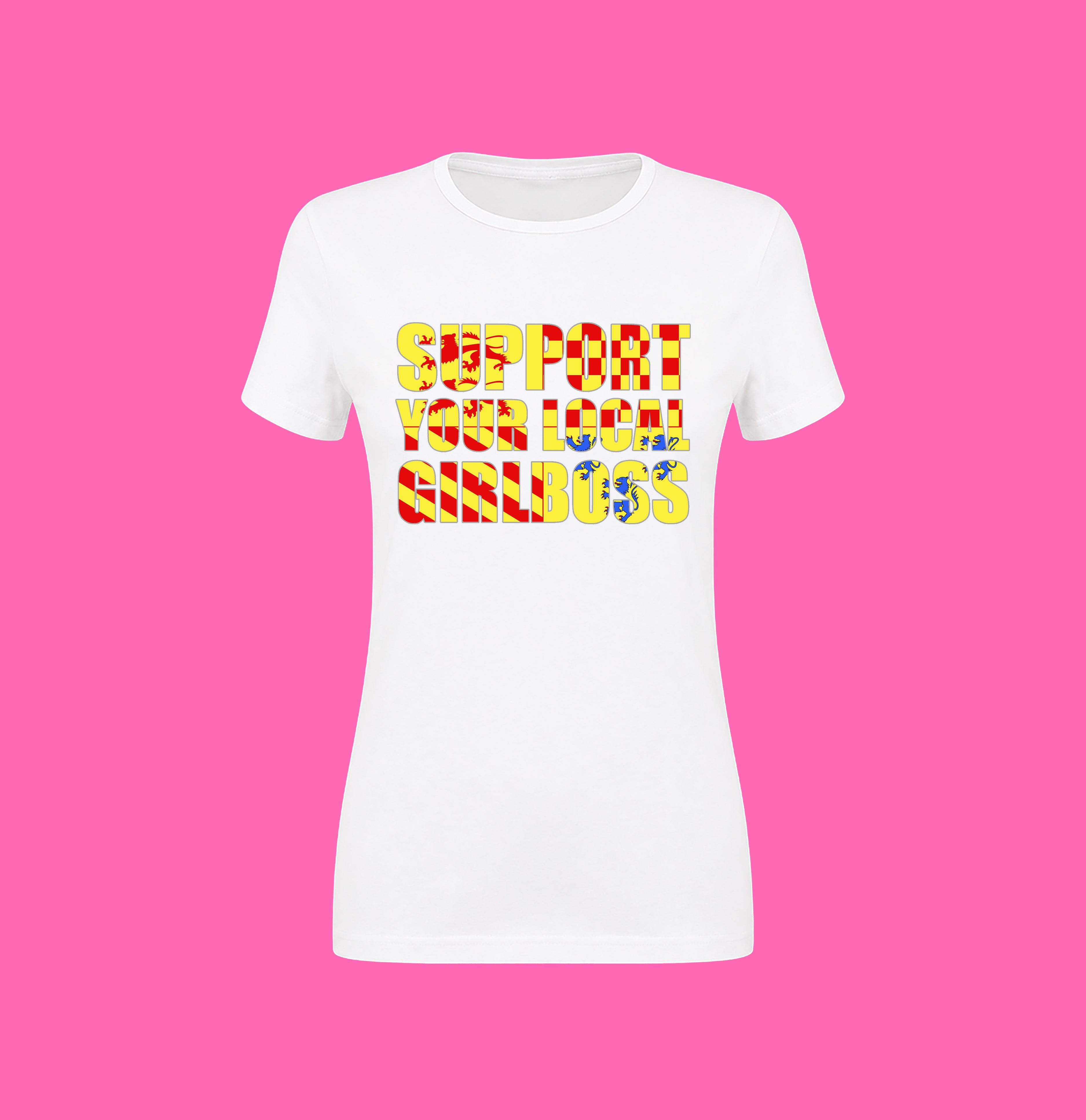 SUPPORT YOUR LOCAL GIRLBOSS FLAG WHITE TEE