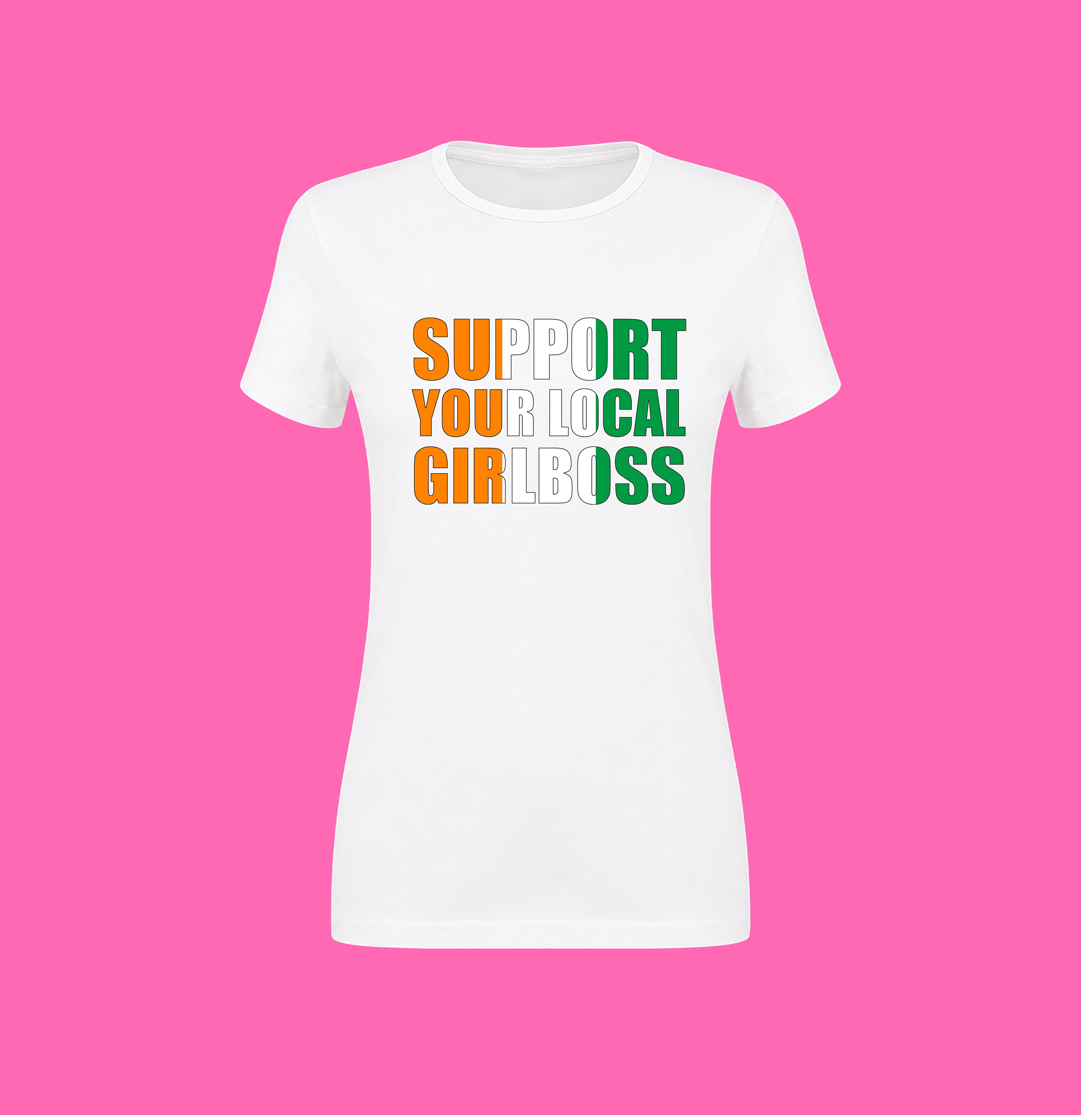 SUPPORT YOUR LOCAL GIRLBOSS FLAG WHITE TEE