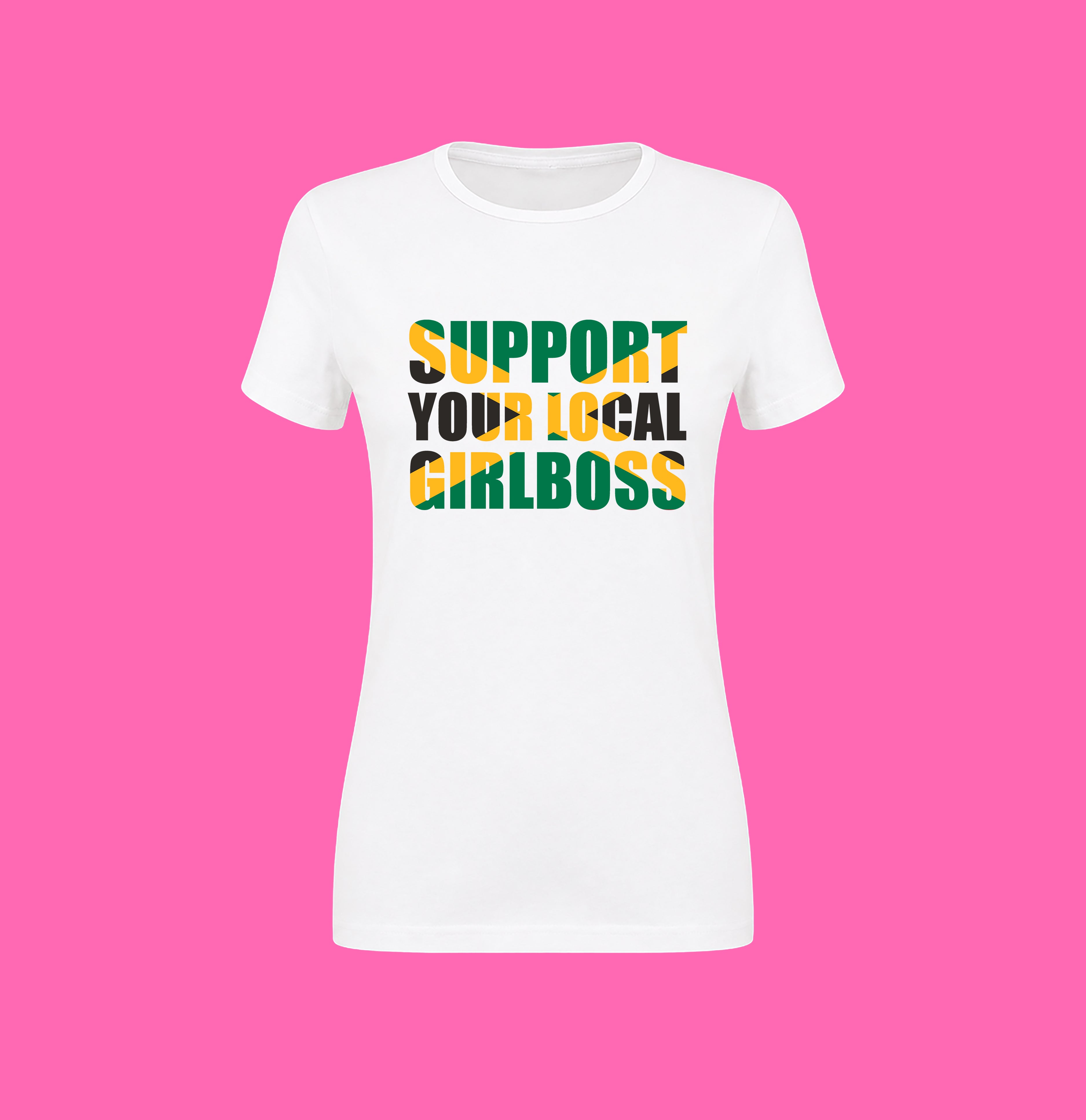 SUPPORT YOUR LOCAL GIRLBOSS FLAG WHITE TEE